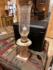 Antique Pair Of Art Deco Etched Buffet Lamps - Picture 1 of 8