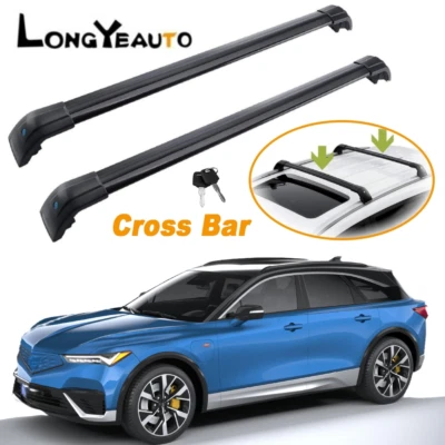 Barra transversal compatible con barras de carga bloqueables para riel de techo Acura ZDX 2024 2 PIEZAS Foto 1 de 4