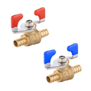 EFIELD 2PCS 1/2" BARB PEX FULL PORT SHUT OFF BALL VALVE HOT AND COLD LEAD FREE - Picture 1 of 4