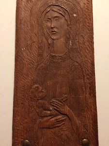 Vintage Italian Religious Mother w/ Child Plaque Christianity Italy B5 - Bild 1 von 12