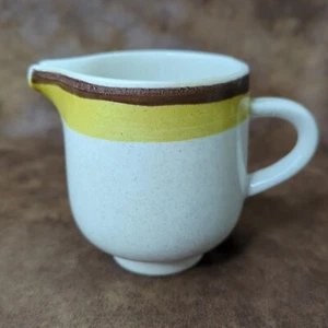 Premiere NuStone C1000 Speckled Brown/Yellow Striped Coffee Creamer Vintage - Picture 1 of 6