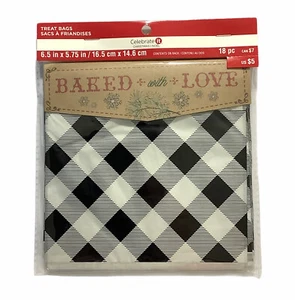 Bolsas de golosinas con estampado de búfalo horneadas con amor negras blancas 18 piezas invierno nuevas - Imagen 1 de 2
