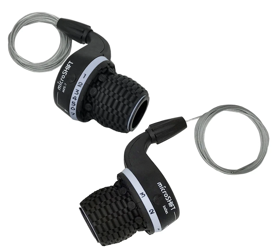 MICROSHIFT MS25-7 Mountain Bike Bicycle Twist Shifters For Shimano 3x7 Speed - Image 1 of 3