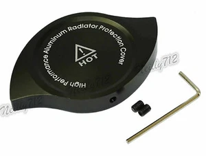 Black Anodized CNC Aluminum High Radiator Cap Guard Protective Cover - Picture 1 of 7