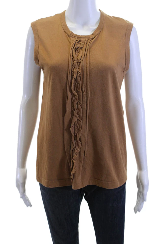 Camiseta sin mangas Comme Des Garcons para mujer básica marrón algodón cuello redondo talla M Foto 1 de 4