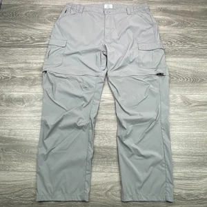LL Bean Convertible Hiking Cargo Pants Men XL Regular Gray Zip Off Nylon Stretch - Picture 1 of 16