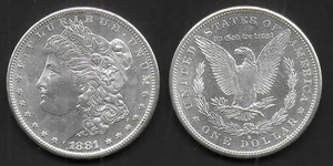 1881 USA 1$ Morgan Dollar silver type s FDC/MS65 - Imagen 1 de 1