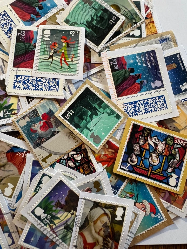 Estampillas de Navidad/Navidad de alto valor de 25 gms GB en papel Kiloware Foto 1 de 1