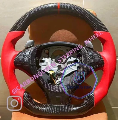  Volante BMW X5 X6/E71E70 FIBRA CARBONO con paletas+CUERO ROJO Foto 1 de 3