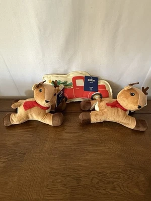 Petco Set of 3 Dog Toys Plush Stuffed Reindeers & Truck - NWT - Image 1 of 4