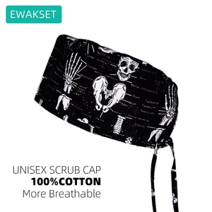 New Style Scrub Cap Sweatband Cotton Clinic Hospital Surgical Hats Barin Printed - Picture 1 of 22