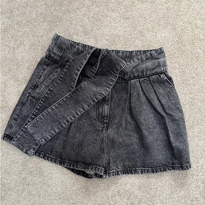 IRO - Ober 牛仔纸袋短裤 - 40 码,美国 8 码 - 深灰色水洗 - 全新带标签 — 第 1/4 张图片