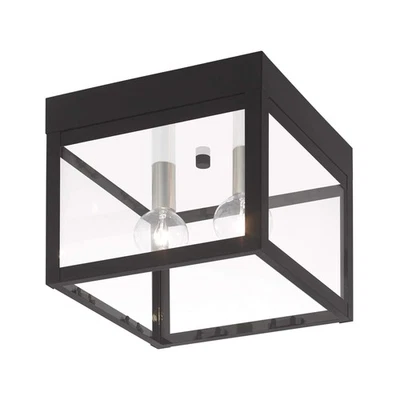 Livex 20588-04 Transitional Two Light Outdoor Ceiling Mount from Nyack Collec... - Image 1 of 4