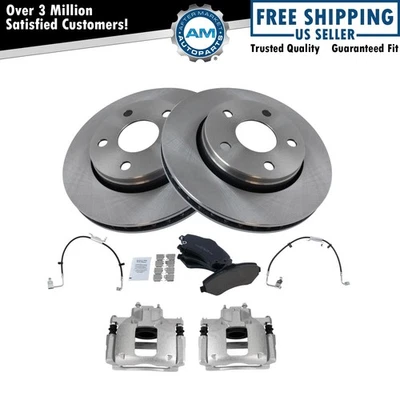 Kit de pastillas de freno delanteras y rotor de cerámica para Jeep Wrangler 2011-2014 Foto 1 de 4