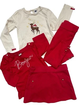 Niñas Janie and Jack 4 Piezas Navidad Vacaciones Prendas para el torso Falda Legging Conjunto Talla 4T Foto 1 de 4