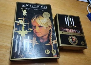 Vintage Swedish Angel Chimes Cherub Candle Brass Sweden Plus Box Of Candles - Picture 1 of 5