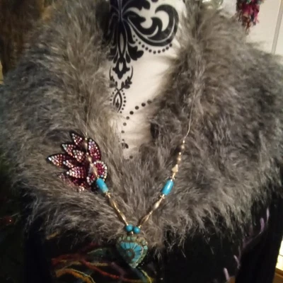 Indian silver and Turquoise pendant necklace No38 - Image 1 of 4