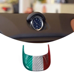 Tricolor Carbon Car Dashboard Clock Base Cover Trim For Maserati Ghibli 2014-21 - Foto 1 di 12
