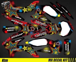 Kit Déco Moto pour / Mx Decal Kit for Ktm SX / SX-F - Rockstar H&H - Foto 1 di 1