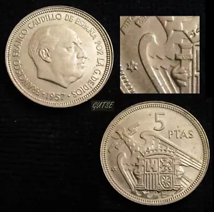 *GUTSE* FRANCO-1576, 5 PESETAS 1957*58, PLUS, EBC+ - Foto 1 di 1