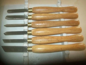 6 schwere gute Qualität Drechselmeißel 14" lang Markenlos von Holzdrehbank - Bild 1 von 7