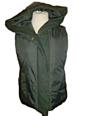 Chaleco de Plumón Eileen Fisher Negro Puffer Snap Pluma de Ganso Chaqueta Nylon XS Foto 1 de 4