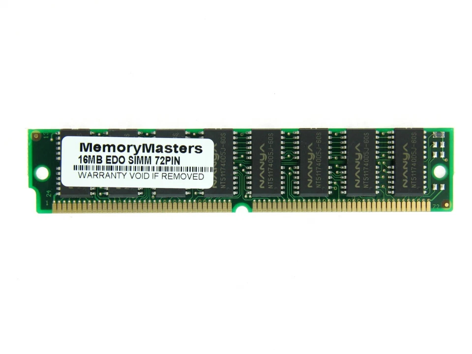 16MB EDO MEMORY NON-PARITY 60NS SIMM 72-PIN 5V 4X32 GOLD LEADS - Image 1 of 1