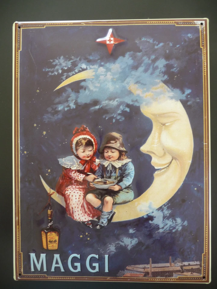 PLAQUE TOLE PUBLICITAIRE LTHOGRAPIE MAGGI  40 X 30 - Photo 1/1