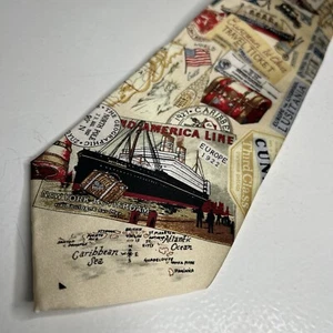 Vintage 100 % Seide Museum Artefakte Reise um die Welt handgefertigte Herrenkrawatte - Bild 1 von 8