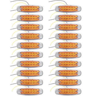 20 PCS 12-LED Amber Side Marker Light Clearance Truck Trailer For Peterbilt 12V - Image 1 of 4