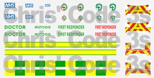 Code 3 Police Adhesive Vinyl Decals to fit 1/76 scale - Doctor / First Responder - Picture 1 of 1