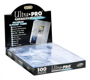 100 x ULTRA PRO PLATINUM TRADING CARD 9 POCKET SLEEVES PAGES SEALED BOX POKEMON - Picture 1 of 3