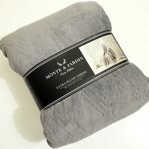 Monte & Jardin Ultra Plush Throw Luxury Edition 60 x 70 Gray Machine Washable - Picture 1 of 4