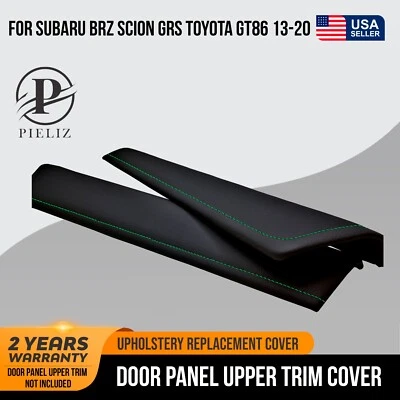 Door Panel Upper Trim Cover for Subaru BRZ Scion GRS Toyota 13-20 Green Stitch - Image 1 of 4