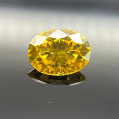4x6~10x14mm Yellow VVS1 Oval Loose Moissanite Stone With GRA Certificate - Image 1 of 4