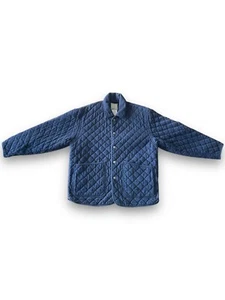 Vintage 90s Espirit Quilted Button Snap Jacket Size S Blue - Picture 1 of 24