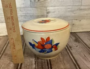 Vintage Kitchenware Universal Potteries Calico Fruit Bowl With Lid - Picture 1 of 8
