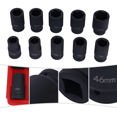1inch impact wrench box nuts set truck 10PCS power nuts box nut set 24mm to 46mm DHL - Image 1 of 4
