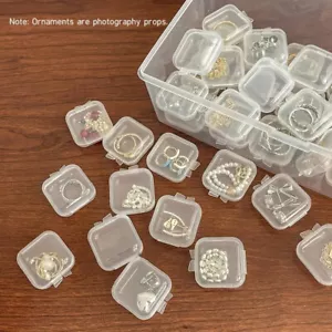 10pcs Mini Clear Plastic Small Box Jewelry Ring Storage Case (N0005) - Picture 1 of 5
