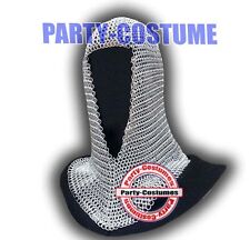 Aluminium Chain Mail Hood ~ V-Neck ( chainmail coif ) re-enactment Costume