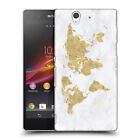 Official Nature Magick Rose Gold World Map On Marble Back Case For Sony Phones 3