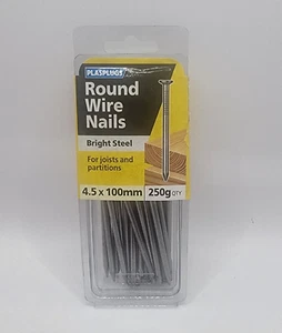 20 x Flat Head Nails DIY Wood Carpentry Pins Nail Metal Building Kit 4.5 x 100mm - Picture 1 of 6