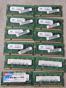 VARIOUS 6.14GB (12x512MB) DDR2 667 MHz , PC2-5300S, SO-DIMM LAPTOP RAM - Picture 1 of 2