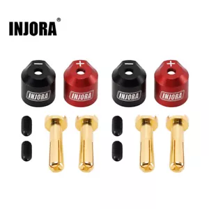 INJORA Heatsink Bullet Plug Connectors Grips with 4mm 5mm Bullets (Black, Red) - Picture 1 of 15