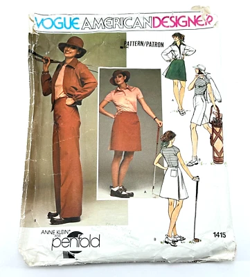 Vogue American Designer 1415 Anne Klein Golf Set Cut Pattern and Instructions - Image 1 of 4
