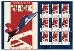 RARE PERSONALIZED LIMITED SET STAMPS & ENVELOPE "The Boeing–Saab T-7A RED HAWK" - Picture 1 of 4