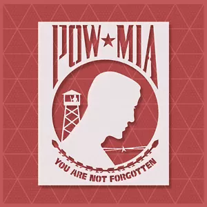 POW MIA Schablone - Militär, Veteran, Memorial, Patriot, USA, Freedom, Tribute - Bild 1 von 5