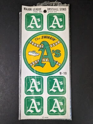Oakland Athletics Sticker Sheet, Vintage Logo The Swingin' A's Decal - Image 1 of 3