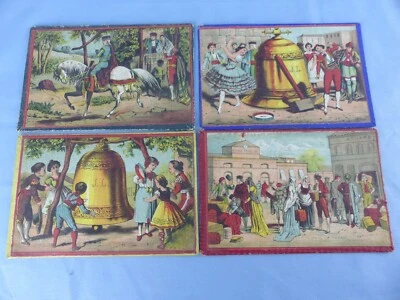 Lot de 4 anciennes cartes à jouer ? école ? CHARLES VERNEAU Paris déposé 1900 ? - Photo 1/2