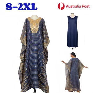 Womens Muslim Dress Costume Long Abaya Ramadan Robe Kaftan Islamic Elegant Party - Picture 1 of 14